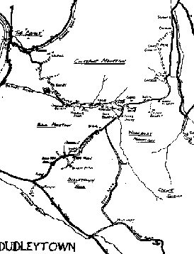 Map of Dudleytown, Connecticut.