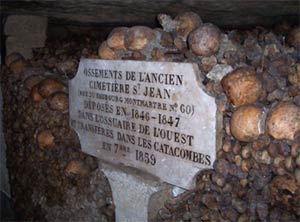The Catacombs - Paris, France - grave marker