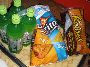 Mt. Dew, Doritos and Reese's Peanut Butter Cups